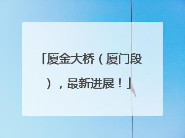 厦金大桥（厦门段），最新进展！